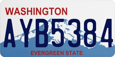 WA license plate AYB5384