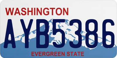 WA license plate AYB5386