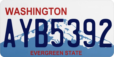 WA license plate AYB5392