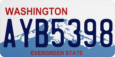 WA license plate AYB5398