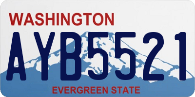 WA license plate AYB5521