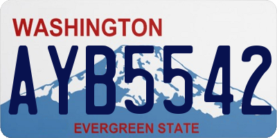 WA license plate AYB5542