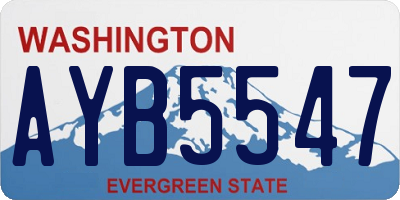 WA license plate AYB5547