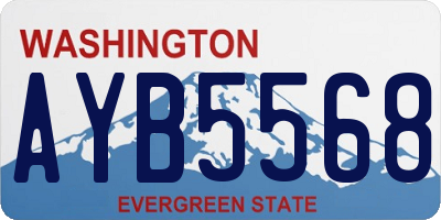 WA license plate AYB5568