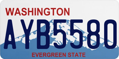 WA license plate AYB5580