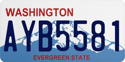 WA license plate AYB5581