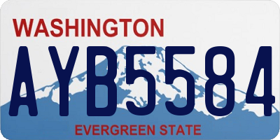 WA license plate AYB5584