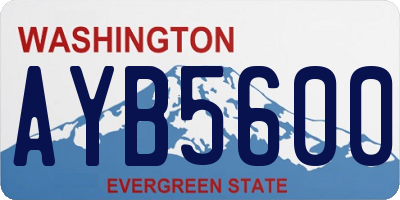 WA license plate AYB5600