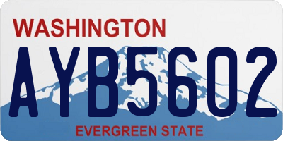 WA license plate AYB5602