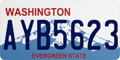 WA license plate AYB5623