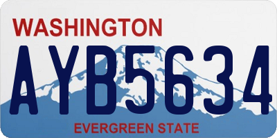 WA license plate AYB5634