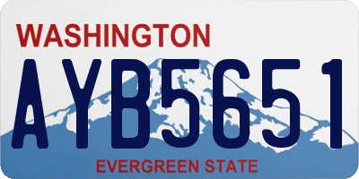 WA license plate AYB5651