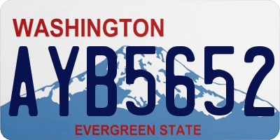 WA license plate AYB5652
