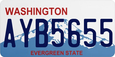 WA license plate AYB5655
