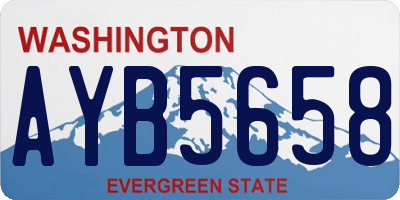 WA license plate AYB5658