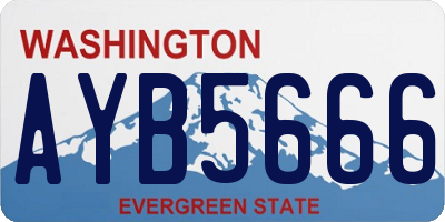 WA license plate AYB5666