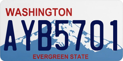 WA license plate AYB5701