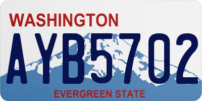 WA license plate AYB5702