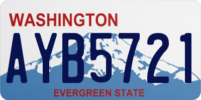 WA license plate AYB5721
