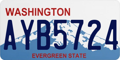 WA license plate AYB5724