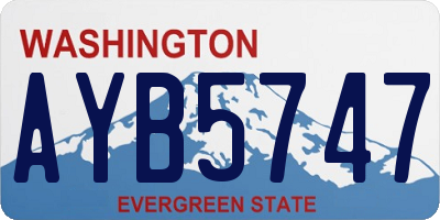 WA license plate AYB5747