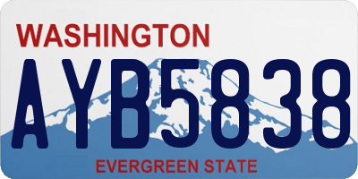 WA license plate AYB5838
