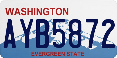 WA license plate AYB5872
