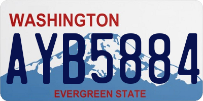 WA license plate AYB5884