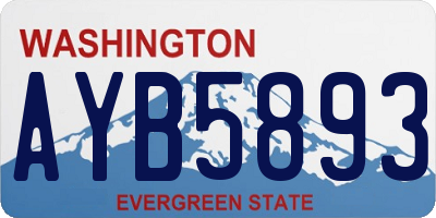 WA license plate AYB5893