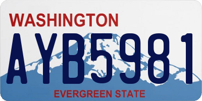 WA license plate AYB5981