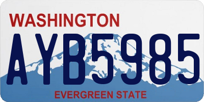 WA license plate AYB5985