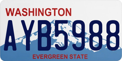 WA license plate AYB5988