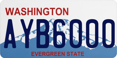 WA license plate AYB6000