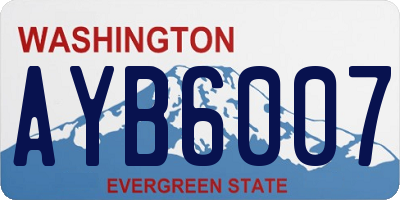 WA license plate AYB6007