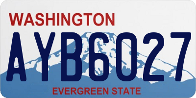 WA license plate AYB6027
