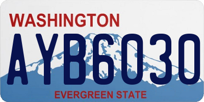 WA license plate AYB6030