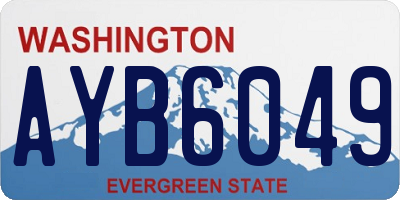 WA license plate AYB6049