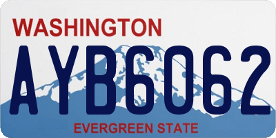 WA license plate AYB6062
