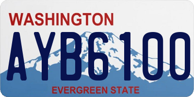 WA license plate AYB6100