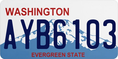 WA license plate AYB6103
