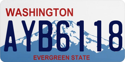 WA license plate AYB6118