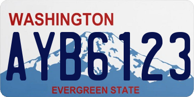 WA license plate AYB6123