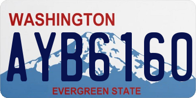 WA license plate AYB6160