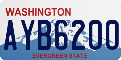 WA license plate AYB6200