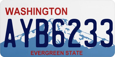 WA license plate AYB6233