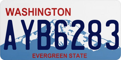 WA license plate AYB6283