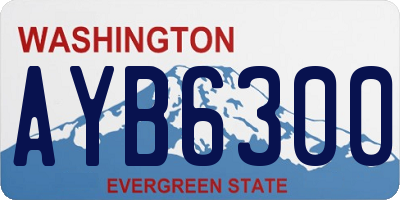 WA license plate AYB6300