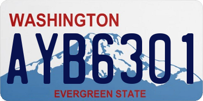 WA license plate AYB6301