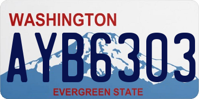 WA license plate AYB6303