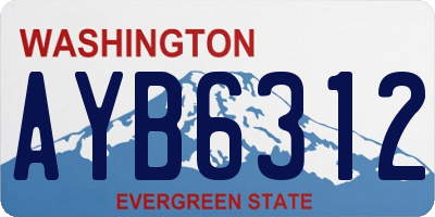 WA license plate AYB6312